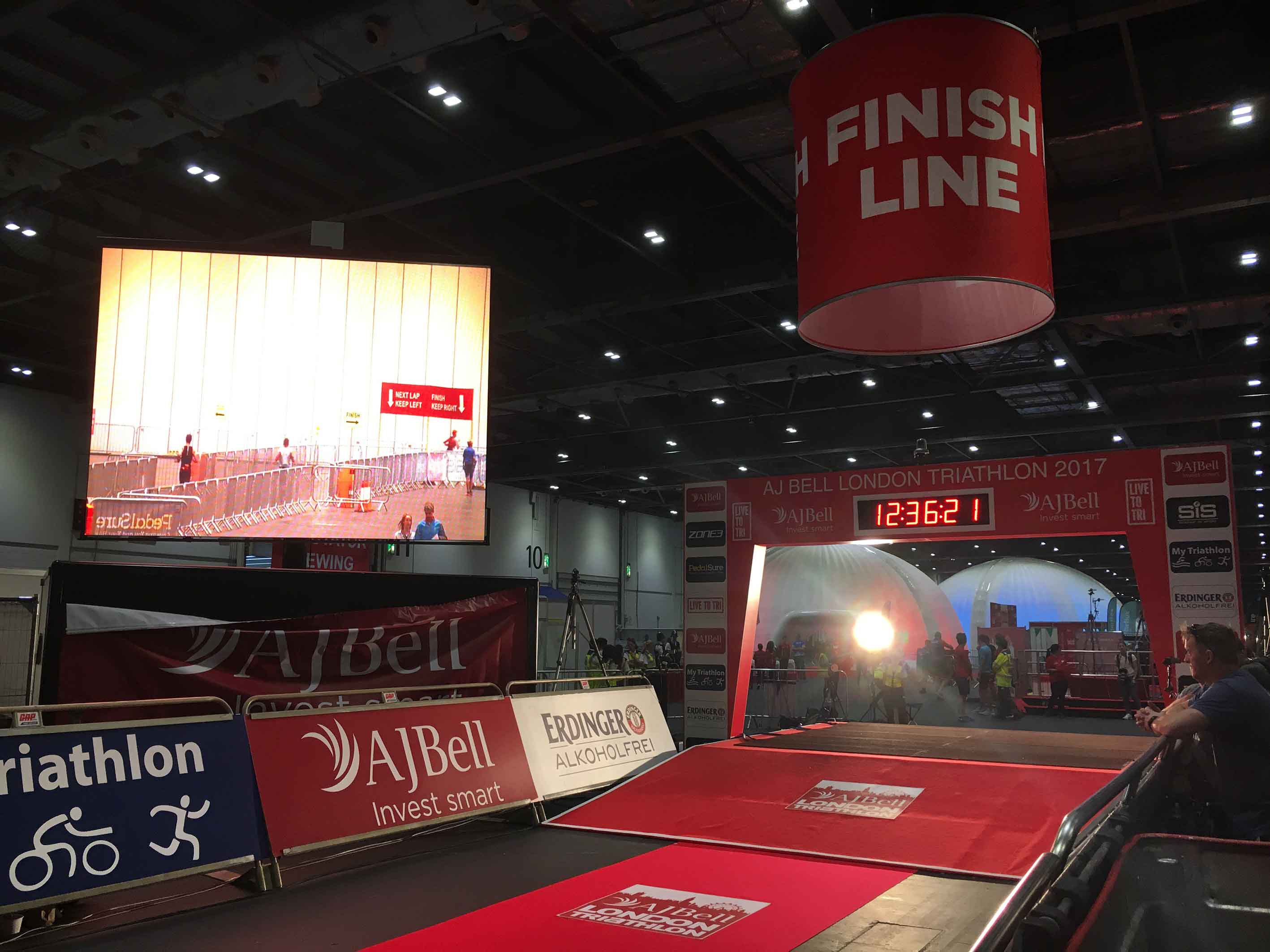 London Triathlon Finish Line