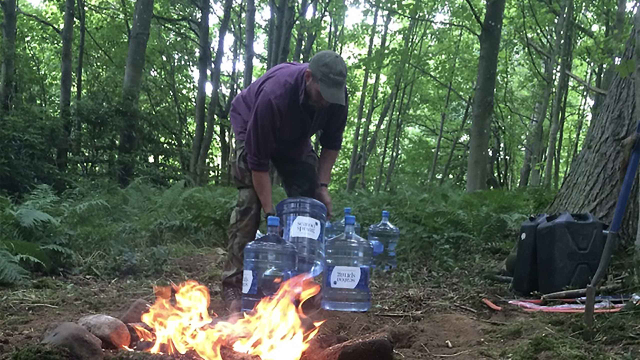 Seaton bottled water at survival camp